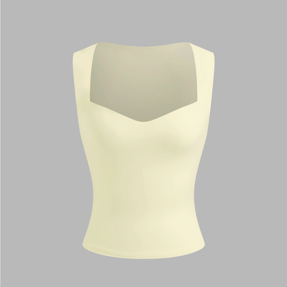 NWT Cider Contour Sweetheart Neckline Butter Yellow Tank Top XS